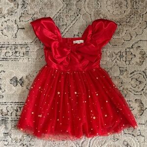 Red Starry Tulle Dress 3T